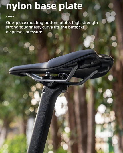 ROCKBROS Ultralight Bicycle Saddle Hollow Breathable Shock-Absorption Nylon MTB Road Bicycle Saddle Chrome Molybdenum Steel Seat