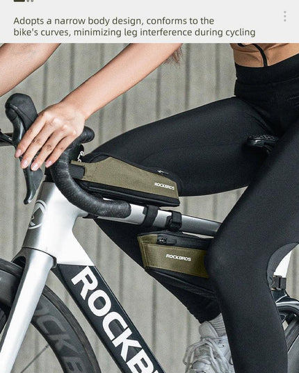 ROCKBROS Bike Bag Portable Bike Top Tube Frame Bag Nylon MTB Road Phone Tool Bag Reflective Ultralight Bicycle Pannier Accessory
