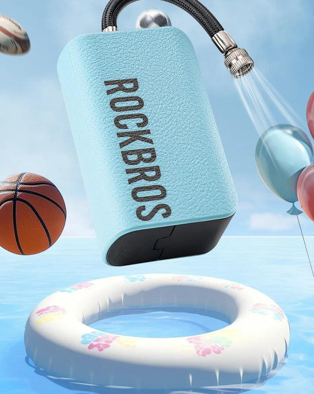 ROCKBROS Mini Electric Air Pump 20PSI Inflator for Balls Portable Type-C Rechargeable Inflator LED Digital Display Compressor