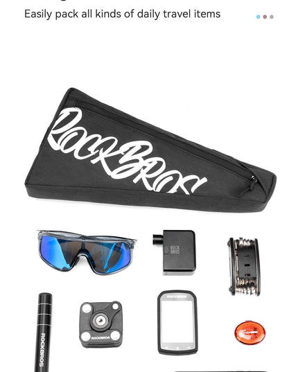 ROCKBROS Cycling Triangle Top Tube Bag Lightweight Bike Frame Pack for Tools and Accessories 1.9L large Capacity Triangle Bag