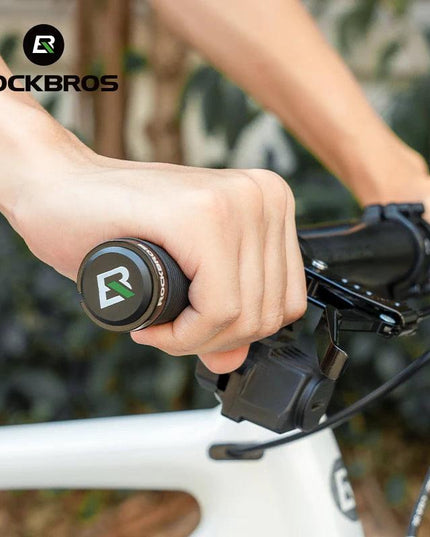ROCKBROS Bicycle HandleBar Grips Rubber Soft MTB Mountain Bike Grips Dustproof Handlebar Protect Cover Aluminum Alloy Lock Ring