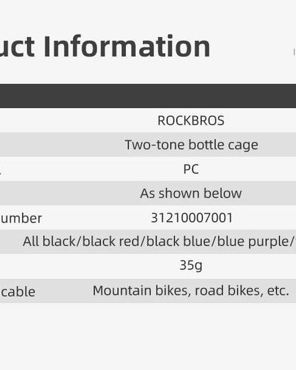 ROCKBROS Cycling Bottle Cages MTB Road Bicycle Water Bottle Holder Colorful Lightweight Cycling Bottle Bracket Bicycle Accessory
