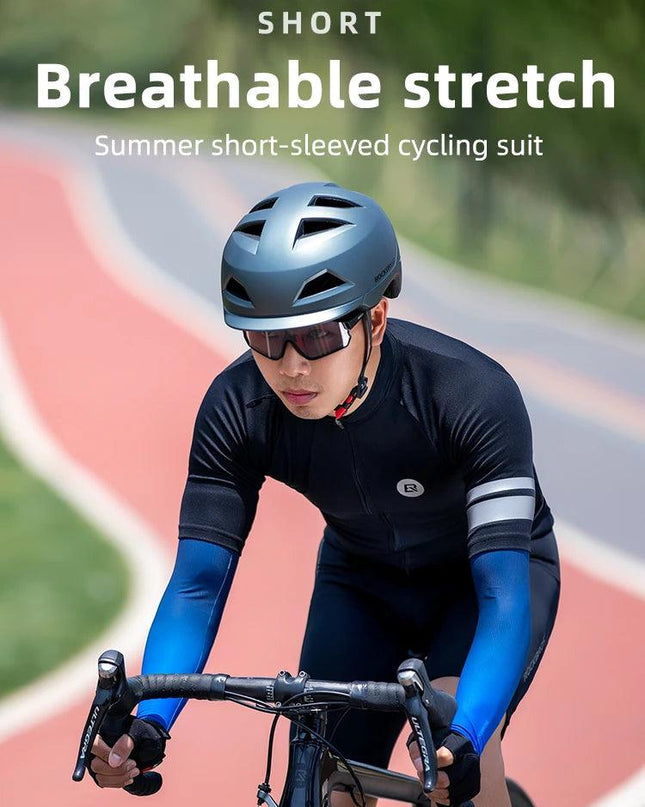 ROCKBROS Cycling Jersey Men Breathable Shirt Summer Jersey Clothes Bicycle Quick Dry Clothing Anti-UV Reflective Short Sleeve