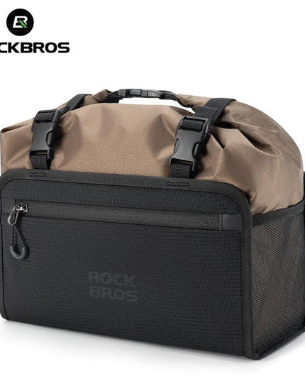 ROCKBROS Bike Front Frame Bag 5.5L Large Capacity Adjustable Handlebar Bag Portable Shoulder Bag Reflective Cycling Packing