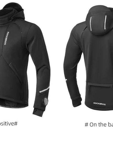 ROCKBROS Bicycle Jacket Winter Cycling Clothing Thermal Fleece Long Sleeve Cycling Bike Clothing Warmer Windproof Sportswear
