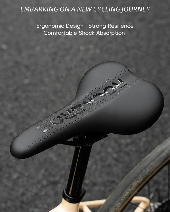 ROCKBROS Bicycle Saddle Comfortable Cycling Cushion Shock Absorption Wear-Resistant Bike Saddle PU Leather Breathable Cushion