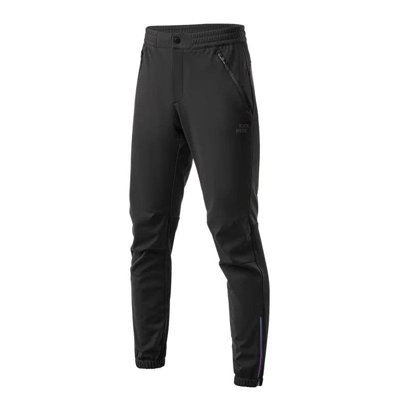 ROCKBROS Cycling Pants Windproof Warm Autumn Winter Bike Pants Fleece-lined Long Pants Riding Fitness Trousers Sport Equipment