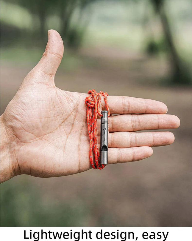 Qunature Portable Whistle Backpack Camping Hiking Survival Whistle Outdoors Tools Pure Titanium Whistle 1pcs Emergency Gear