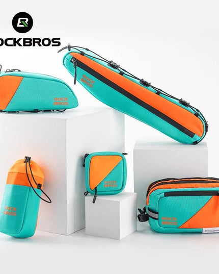 ROCKBROS Bicycle Bag Set Waterproof Combo Bag Front Bag Triangle Tube Bag Polyester Portable Bottle Bag Long-Distance Travel Bag