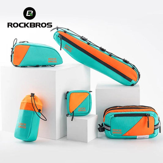 ROCKBROS Bicycle Bag Set Waterproof Combo Bag Front Bag Triangle Tube Bag Polyester Portable Bottle Bag Long-Distance Travel Bag