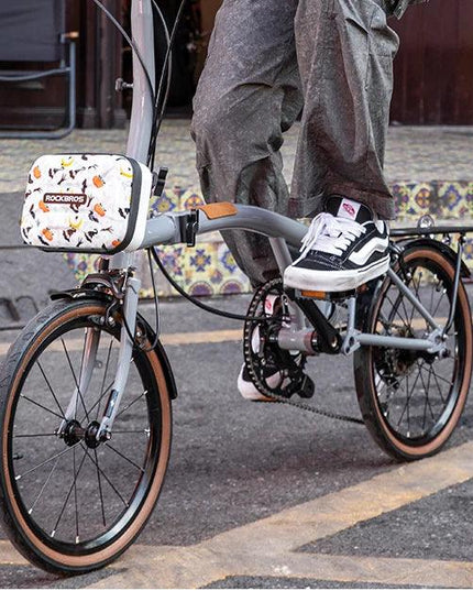 ROCKBROS Bicycle Bag Folding Bike Front Bag 1.9L Big Capacity Hard Sheel Commuting Casual Brompton Bicycle Bag Waterproof Zipper