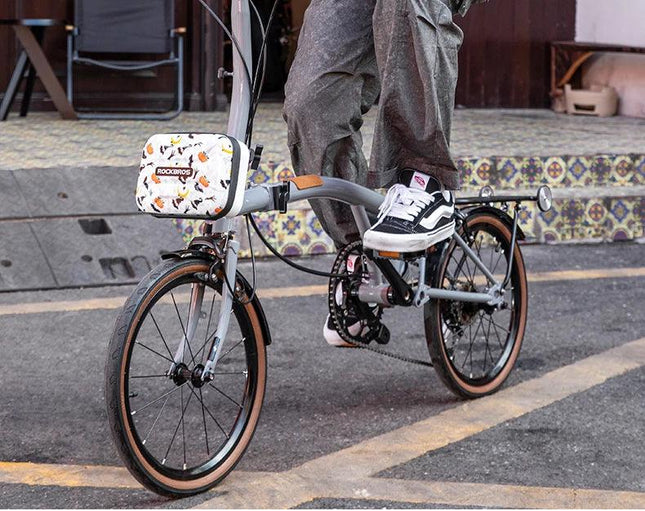 ROCKBROS Bicycle Bag Folding Bike Front Bag 1.9L Big Capacity Hard Sheel Commuting Casual Brompton Bicycle Bag Waterproof Zipper