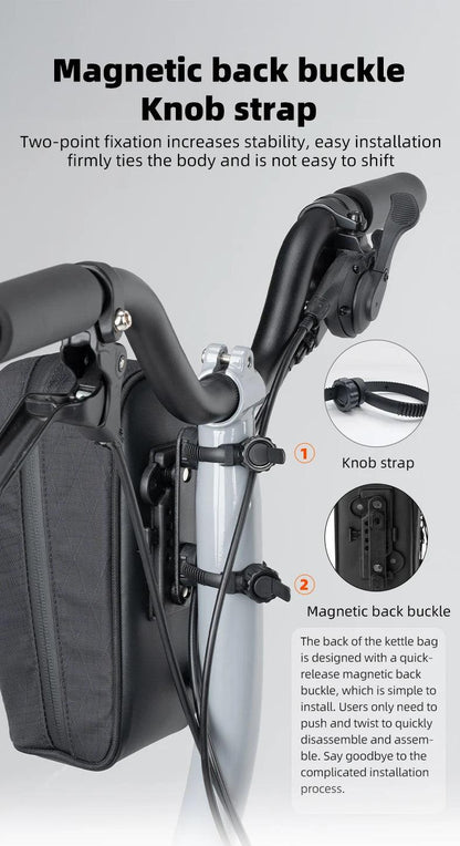 ROCKBROS Folding Bicycle Water Bottle Bags Fashion Front Frame Kettle Bags for Brompton Bike Electric Scooter Tools Package