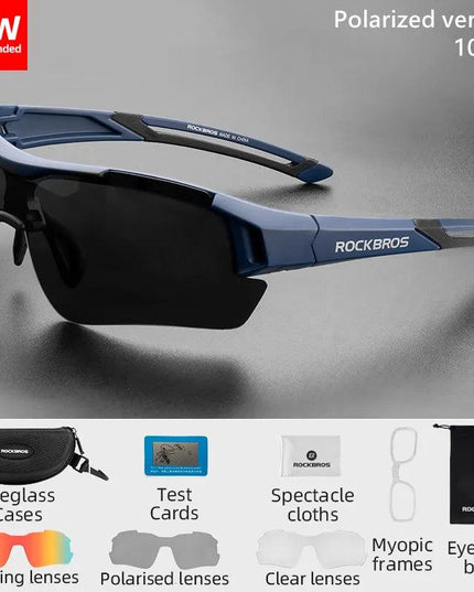ROCKBROS Polarized Cycling Glasses Men Sports Sunglasses Road MTB Mountain Bike Bicycle Riding Protection Goggles Eyewear 5 Lens