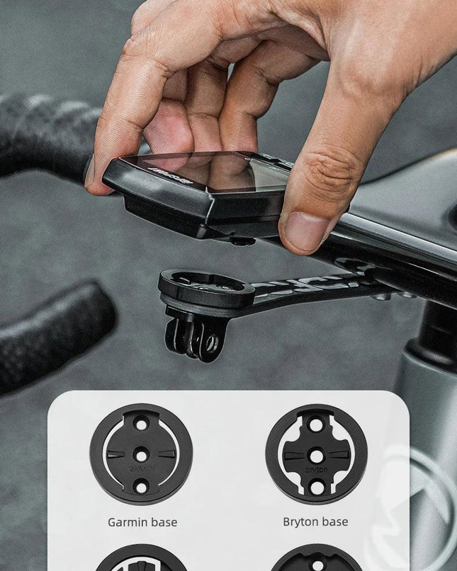 ROCKBROS Bike Computer Holder Carbon fiber For Garmin Bryton GoPro Camera Light Stand Cycling Computer Mount Extension Bracket