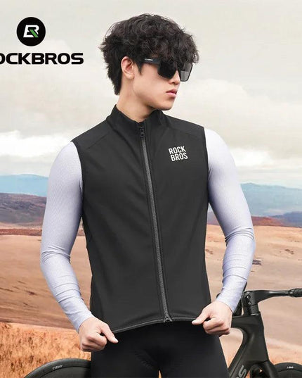 ROCKBROS Winter Cycling Vest Lightweight Windproof Fleece Warm Vest for Men Women Outdoor Sports Thermal Clothing Runring ﻿