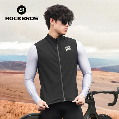 ROCKBROS Winter Cycling Vest Lightweight Windproof Fleece Warm Vest for Men Women Outdoor Sports Thermal Clothing Runring ﻿