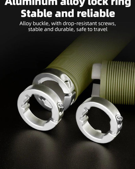 ROCKBROS Bicycle HandleBar Grips Rubber Soft MTB Mountain Bike Grips Dustproof Handlebar Protect Cover Aluminum Alloy Lock Ring