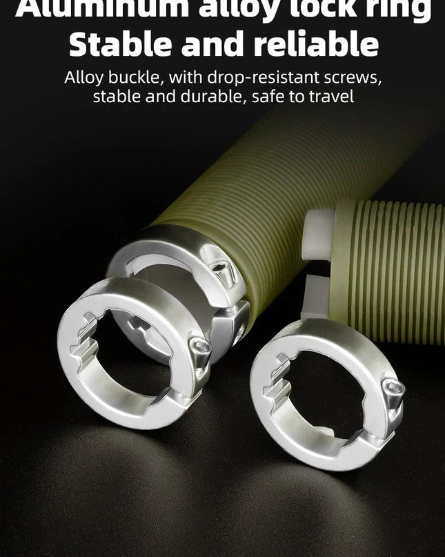 ROCKBROS Bicycle HandleBar Grips Rubber Soft MTB Mountain Bike Grips Dustproof Handlebar Protect Cover Aluminum Alloy Lock Ring
