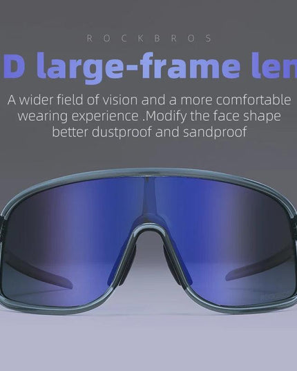 ROCKBROS Cycling Glasses Outdoor Bike Sunglasses UV400 Eyewear Sports Eye Protection Windproof Riding Big Frame Polarized Glasse