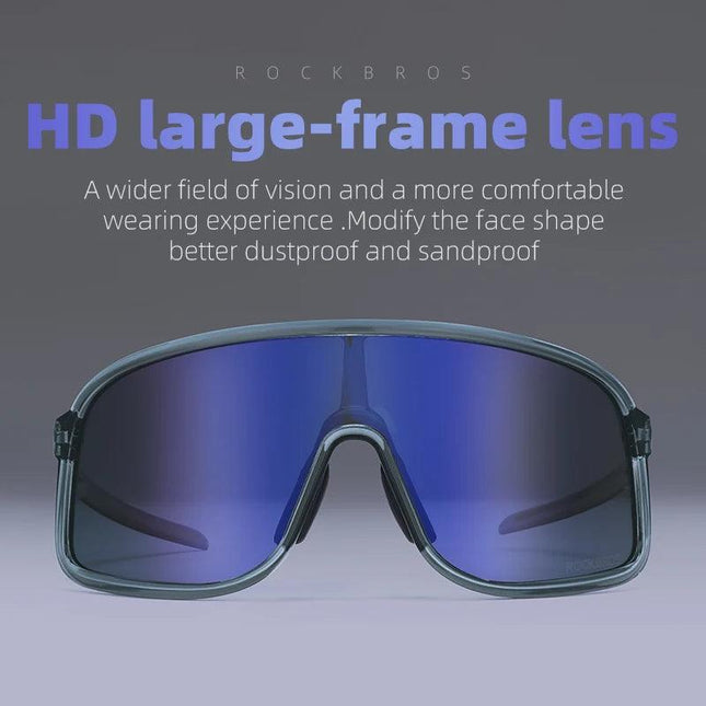 ROCKBROS Cycling Glasses Outdoor Bike Sunglasses UV400 Eyewear Sports Eye Protection Windproof Riding Big Frame Polarized Glasse