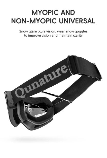 Qunature Ski Goggles Large Frame Snowboard Snow Goggles Double Layers UV400 Anti-fog Ski Glasses Skiing Outdoor Sport Eyewear