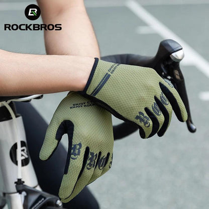 ROCKBROS Cycling Gloves Breathable Non-slip MTB Road Bike Gloves Touch Screen Outdoor Gym Fitness Fishing Bike Training Glove