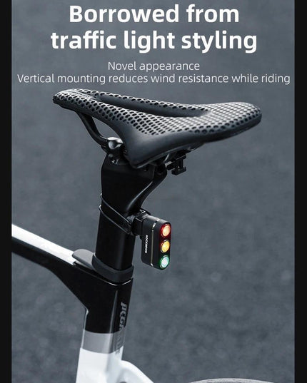 ROCKBROS Bike Tail Light Auto Start/Stop Brake Sensing Bicycle Tail light Type-C Rechargeable Wireless Warning Tail light