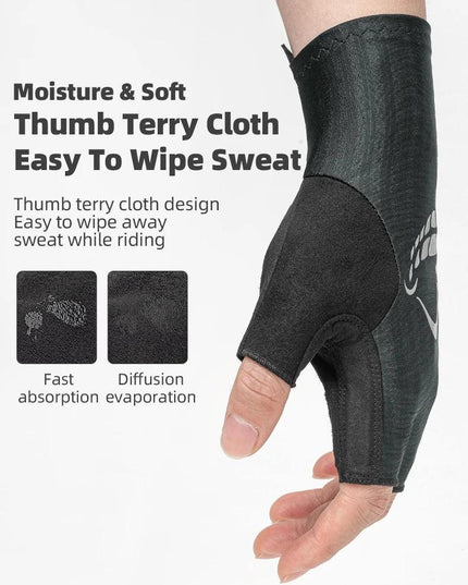 ROCKBROS Cycling Gloves Summer Bicycle Half Finger Gloves Shockproof Anti-Slip Fingerless Gloves Bike Breathable MTB Road Gloves