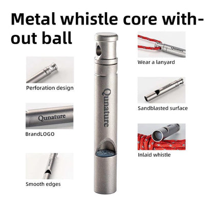 Qunature Portable Whistle Backpack Camping Hiking Survival Whistle Outdoors Tools Pure Titanium Whistle 1pcs Emergency Gear