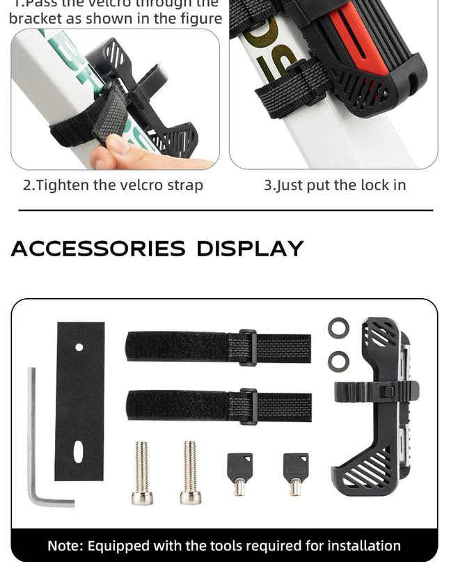 ROCKBROS Bike Foldable Lock Anti-theft Security Chain Cable Padlock 120CM Lengthened Chain Lock MTB Road Portable Cycling Lock