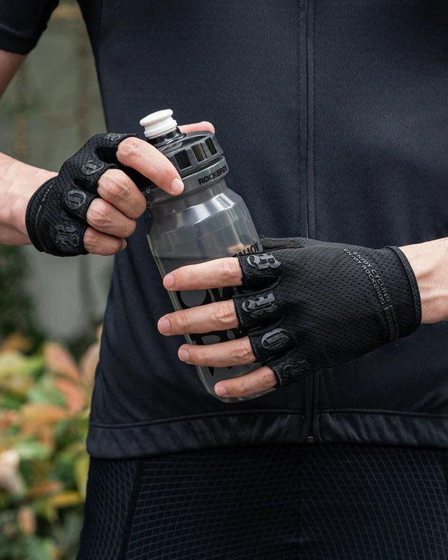 ROCKBROS Half Finger Gloves SBR Palm Pads Breathable Anti-shock Cycling Gloves High Elasticity Fitness Bicycle Fingerless Gloves