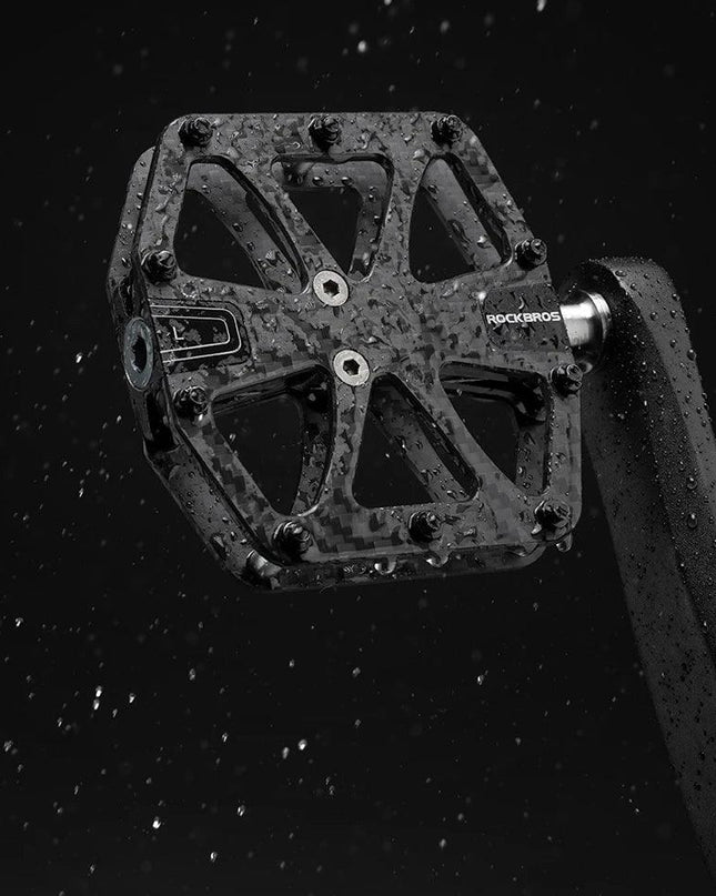 ROCKBROS Ultra-Light Carbon Fiber Pedals 3-Bearing MTB Bicycle Pedals Labor Saving Waterproof Anti-Slip Road Mountain Bike Pedal