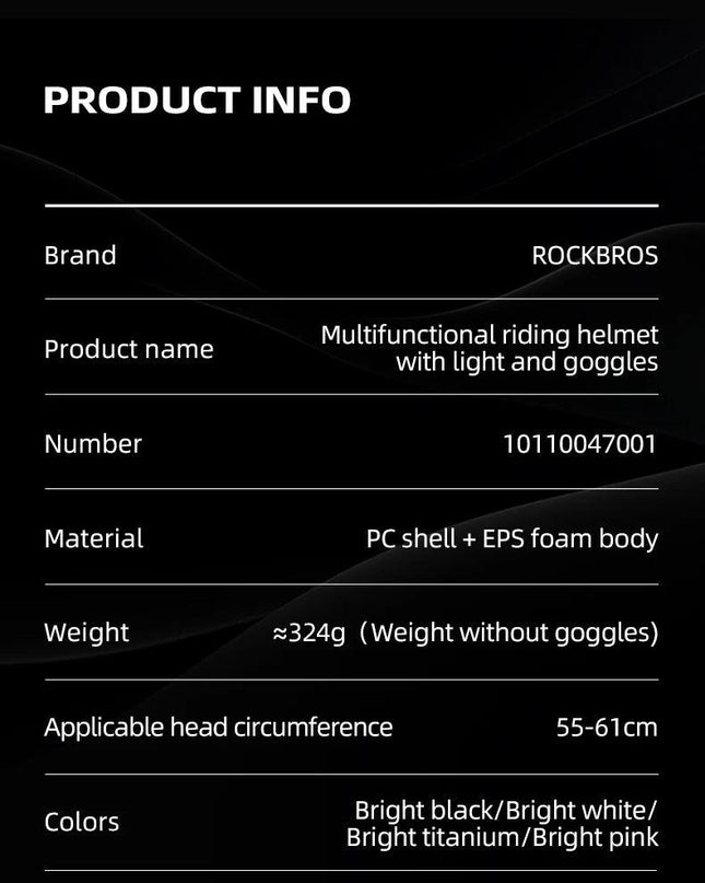 ROCKBROS Ultra-Light Cycling Helmet Taillight Magnetic Goggles Integrated Bicycle Helmet High Quality Protection Mtb Road