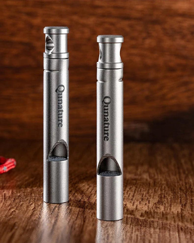 Qunature Portable Whistle Backpack Camping Hiking Survival Whistle Outdoors Tools Pure Titanium Whistle 1pcs Emergency Gear
