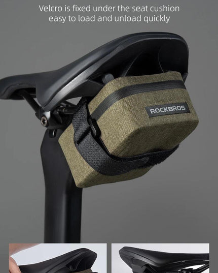 ROCKBROS Bicycle Tail Bag 0.4LMini Saddle Bag Lightweight Waterproof MTB Road Bike Tail Bag Portable Wear-resistant Cycling Gear