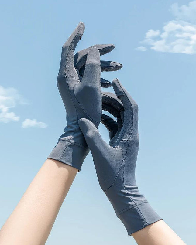 ROCKBROS Fishing Gloves Sunscreen Anti UV Gloves Outdoor Breathable Driving Gloves Non-Slip Summer UPF50+ Cycling Gloves Thin