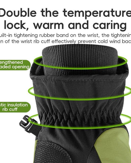 ROCKBROS Winter Ski Gloves Waterproof Snow Keep Warm Windproof Gloves Snowboard Gloves Touch Screen Fleece Motor Riding Gloves