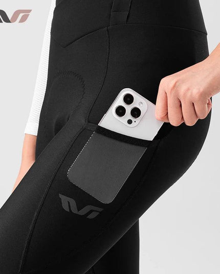 ROCKBROS TVI Women's Detachable Cycling Bib Pants Autumn Winter Warm Tights Bicycle Trousers Shock Absorption Pad For MTB Road ﻿