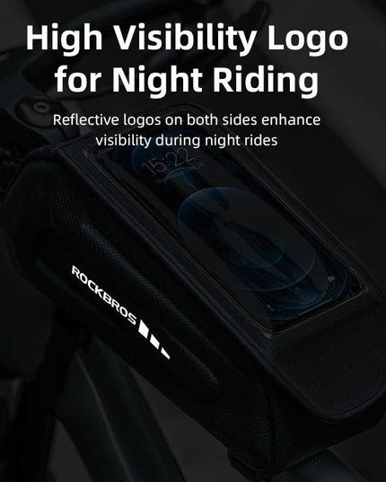 ROCKBROS Bike Bag 1.7L Phone Bag Waterproof Front Frame Cycling Bag Touch Screen Case Holder Hard Shell Bike Bag Mtb Accessories