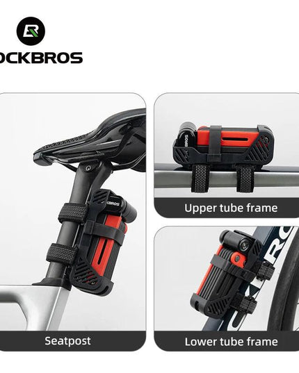 ROCKBROS Bike Foldable Lock Anti-theft Security Chain Cable Padlock 120CM Lengthened Chain Lock MTB Road Portable Cycling Lock