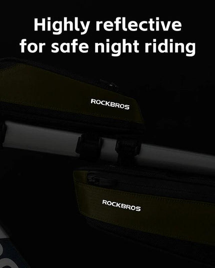 ROCKBROS Bike Bag Portable Bike Top Tube Frame Bag Nylon MTB Road Phone Tool Bag Reflective Ultralight Bicycle Pannier Accessory