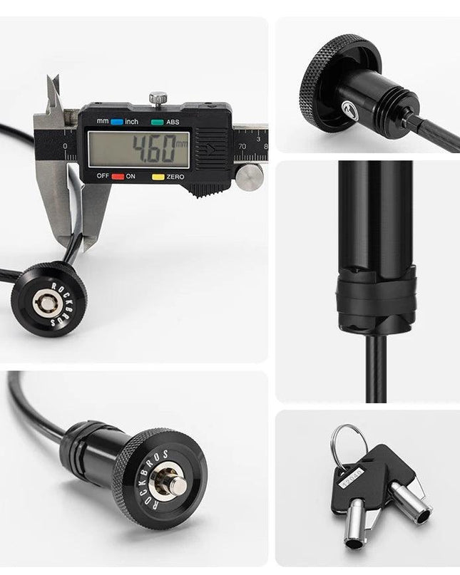 ROCKBROS ROAD TO SKY Concealed Handle Cable Lock Portable Anti-Theft Steel Bicycle Security Lock Equipment Bike Accessories