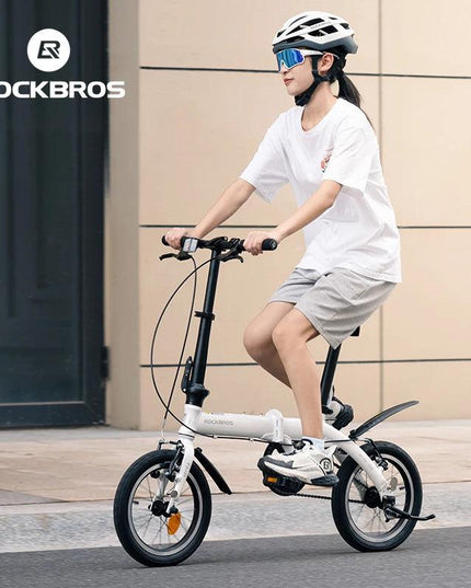 ROCKBROS Portable Folding Bike 14 inch Aluminium Alloy Bike Frame V Brake Lightweight Adult Folding Bicycle