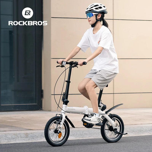 ROCKBROS Portable Folding Bike 14 inch Aluminium Alloy Bike Frame V Brake Lightweight Adult Folding Bicycle