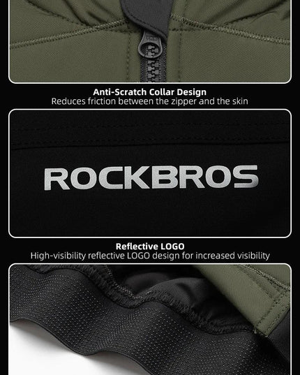 ROCKBROS Warm Winter Cycling Jersey  Ultralight Down Jacket Long Sleeve Bicycle Clothing Thermal Fleece Resistant Ciclismo Coat