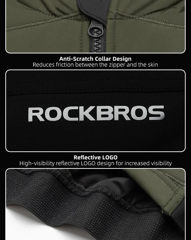 ROCKBROS Warm Winter Cycling Jersey  Ultralight Down Jacket Long Sleeve Bicycle Clothing Thermal Fleece Resistant Ciclismo Coat