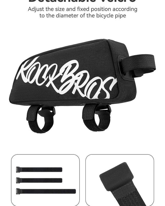 ROCKBROS Waterproof Bicycle Top Tube Bag Lightweight Bike Frame Pack Durable Cycling Storage Bag for Mountain and Road Bikes