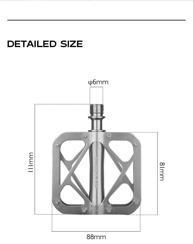 ROCKBROS Titanium Alloy Bike Pedals Ultralight Anti-slip Wide Pedal MTB Road Bike Stainless Steel Nails Cycling Accessories