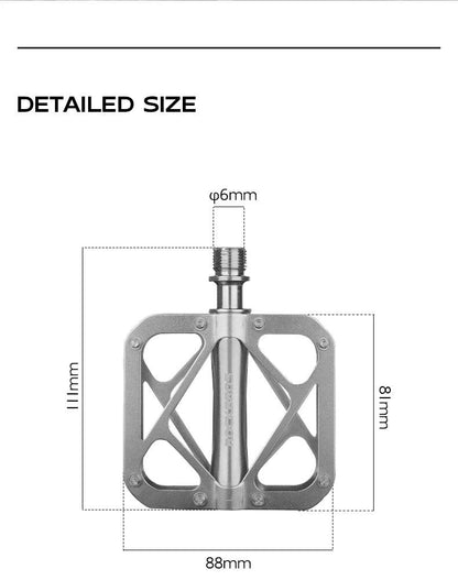 ROCKBROS Titanium Alloy Bike Pedals Ultralight Anti-slip Wide Pedal MTB Road Bike Stainless Steel Nails Cycling Accessories